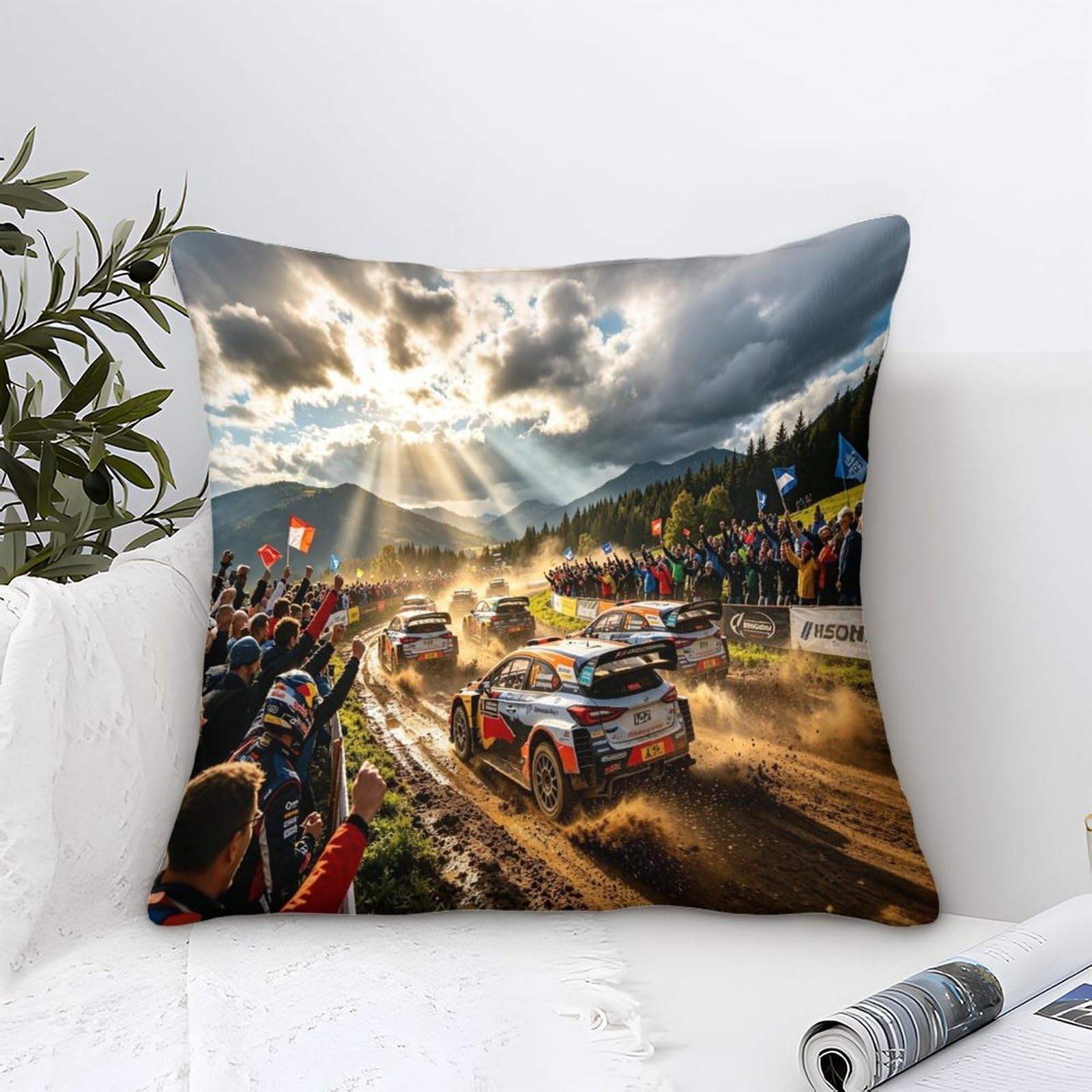 Dafufbw Rally Racing-2 Rally Racing Throw Pillow Cover 40X40cm, Rectangle Pillow Cases Home Decorative Microfiber Off-Road Rally Cushion Cover For Bed Sofa