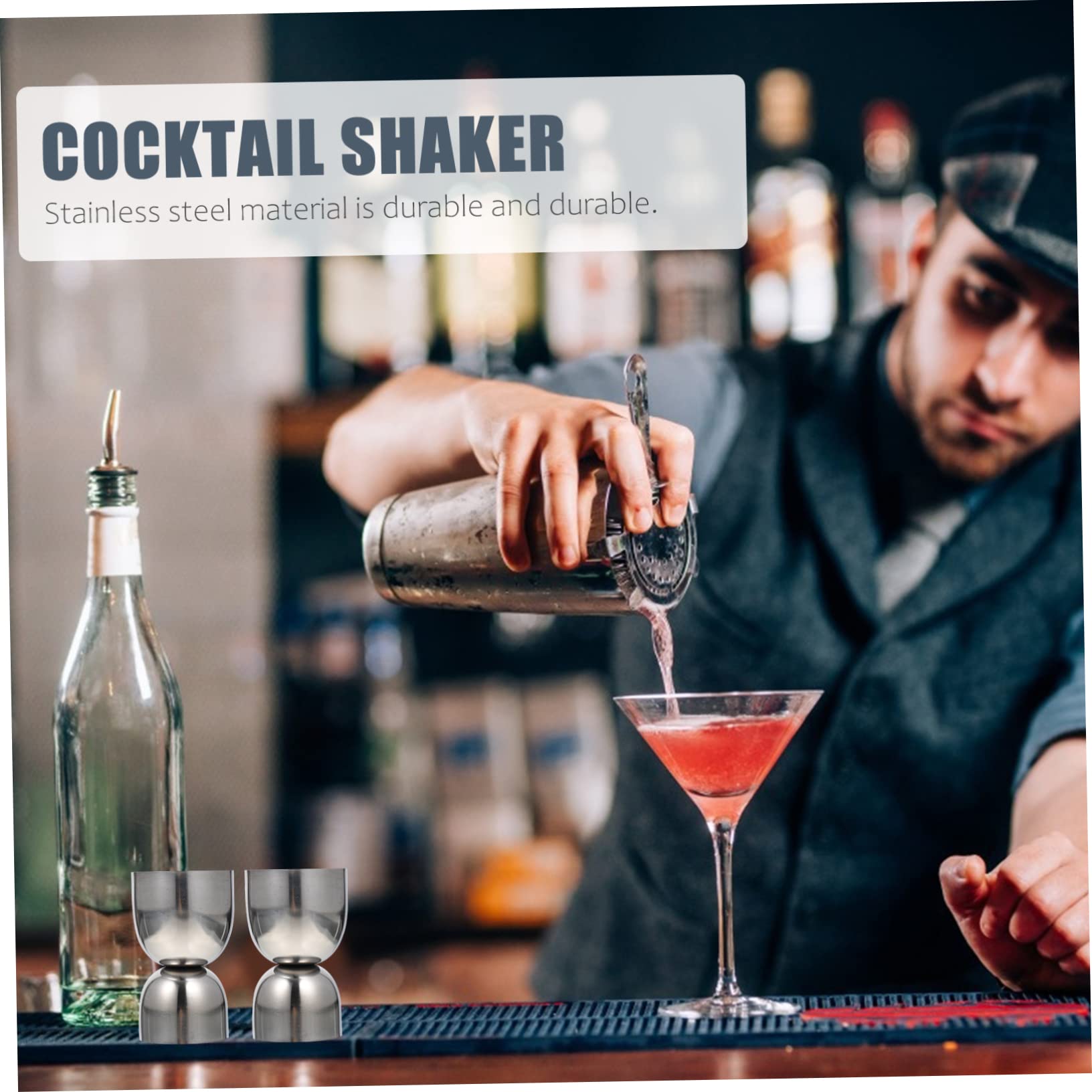 YARNOW Kit Shaker per Cocktail in Acciaio Inox, 12 Pezzi, Professionale e Portatile, per Bar e Casa, per Miscelare Bevande e Aperitivi