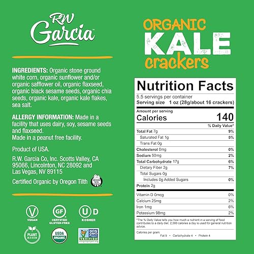 Miniatura 8 de RW Garcia Galletas orgánicas de lentejas y cúrcuma, sin gluten, cajas de 5.5 onzas, paquete de 6