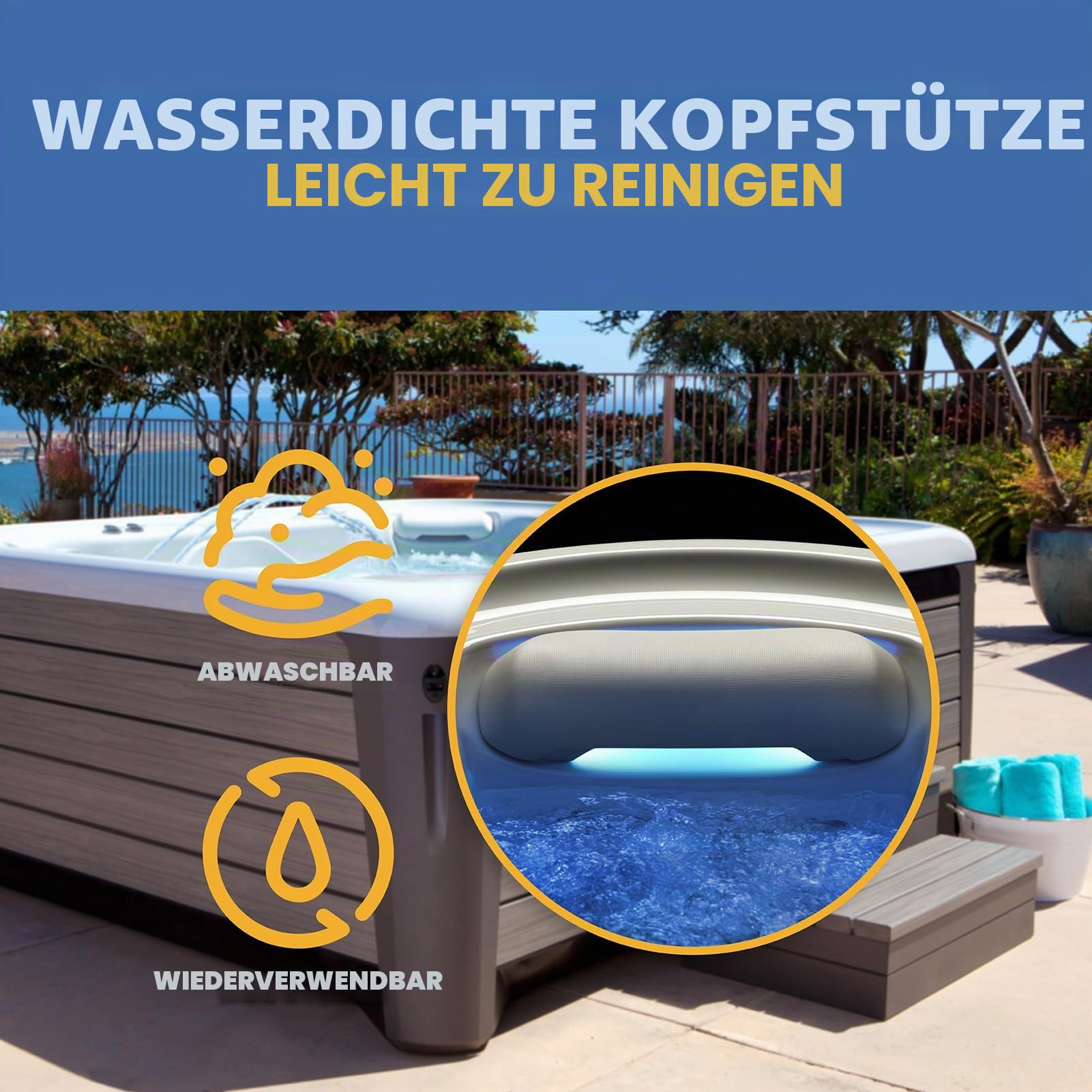 2 Stück 77228 Ersatzkissen für Hot Spring Highlife Range 2014–2022, Whirlpool-Kopfstützenkissen, passend für Aria, Envoy, Grandee, Jetsetter, Jetsetter LX, Prodigy, Sovereign, Triumph & Vanguard, Spa
