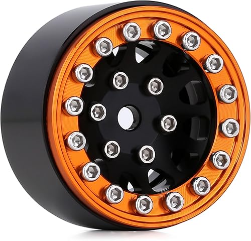 Miniatura 9 de INJORA Llantas de rueda 1.0 RC de metal Beadlock llantas para todos los accesorios de actualización de automóvil a escala 124 axial SCX24 (negro y