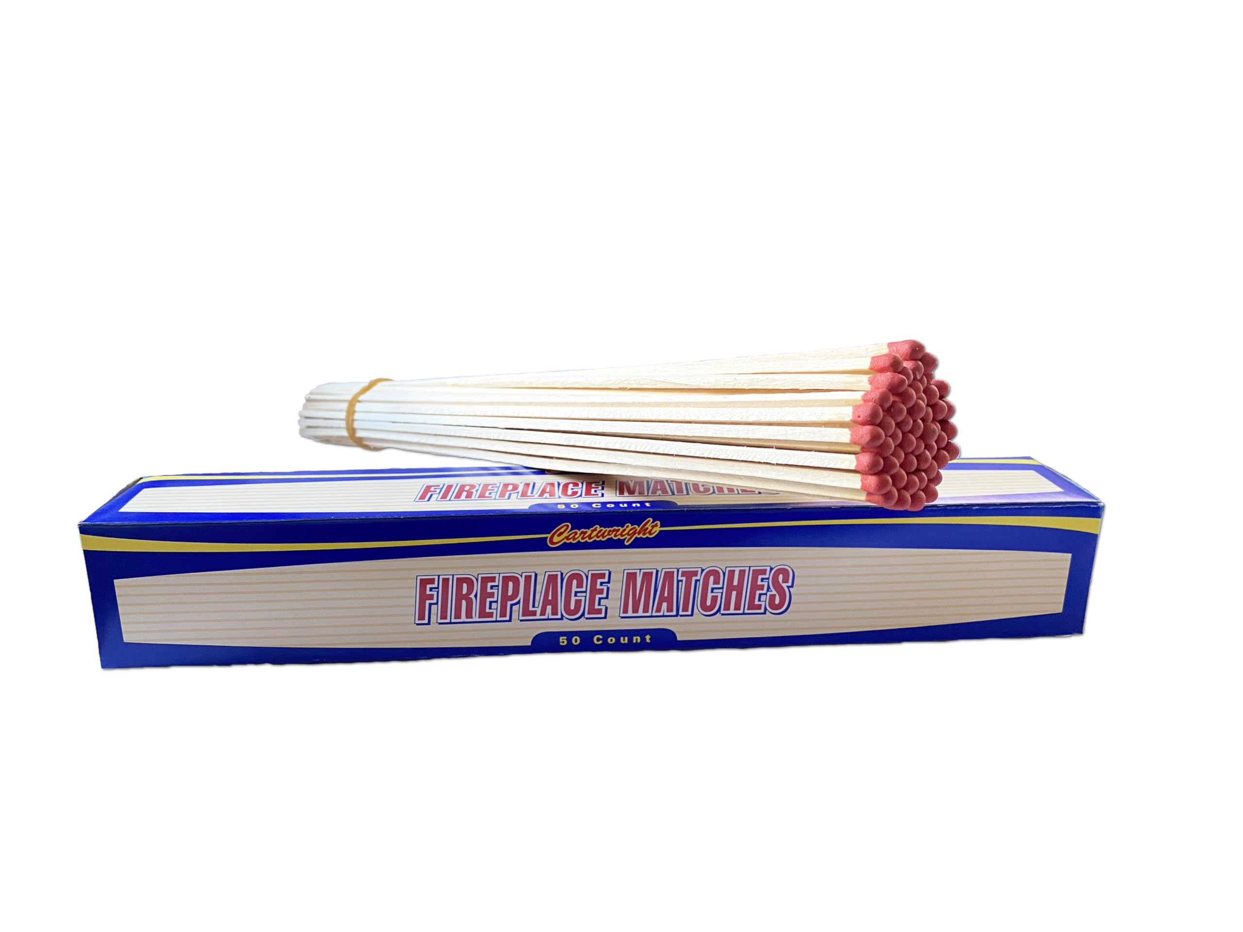 Generic Cartwright, 50 Count Fireplace Matches, Strike On Box, Extra Long 11 Inch (2), Red