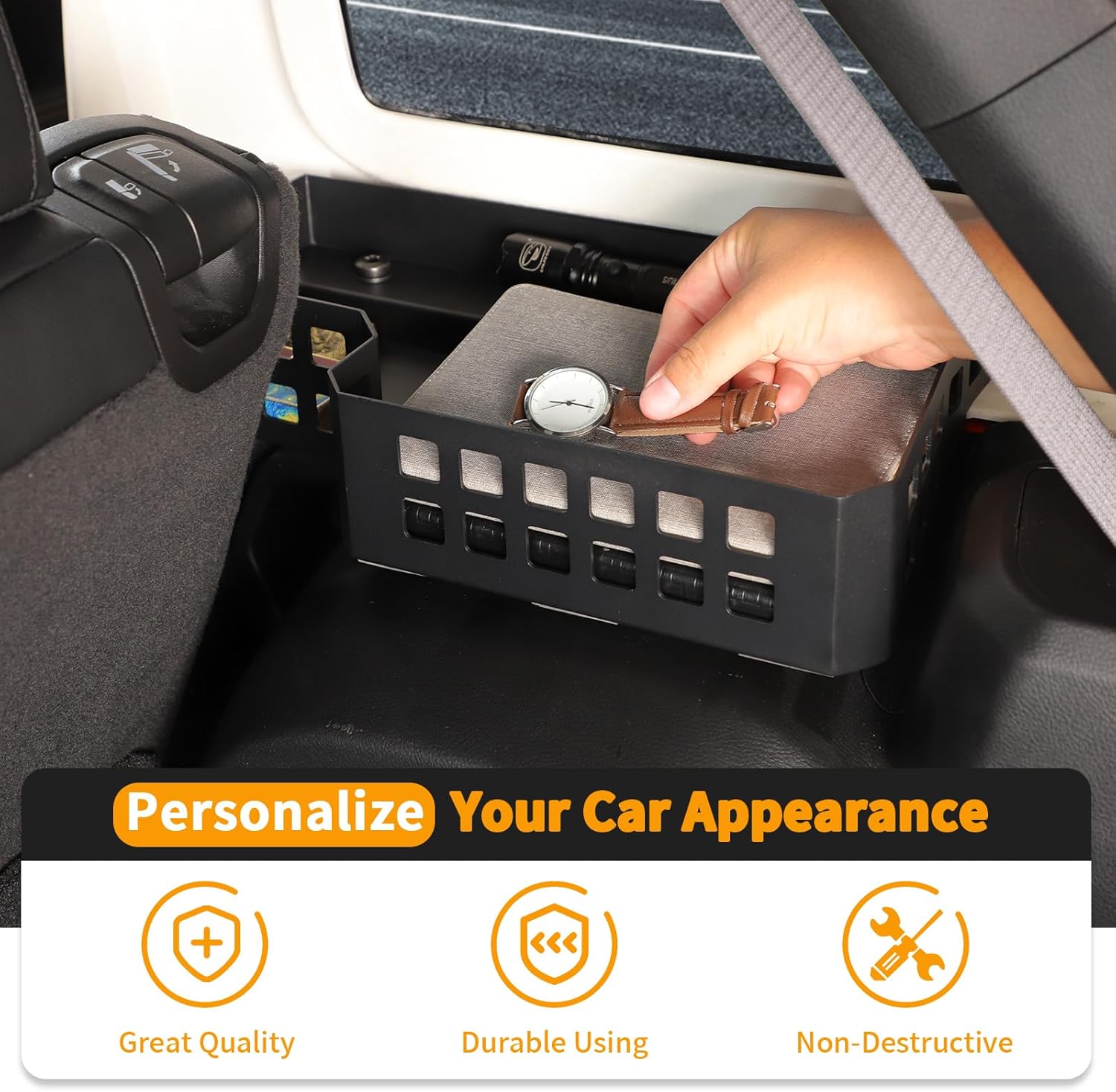 Hoolcar For JL Rear Molle Panel Trunk Side Cargo Rack Shelf Fit for Jeep Wrangler JLU 2024 2025+ Organizer Storage Tray Basket Metal Cargo Holder, 4 Doors Interior Accessories, Right Side