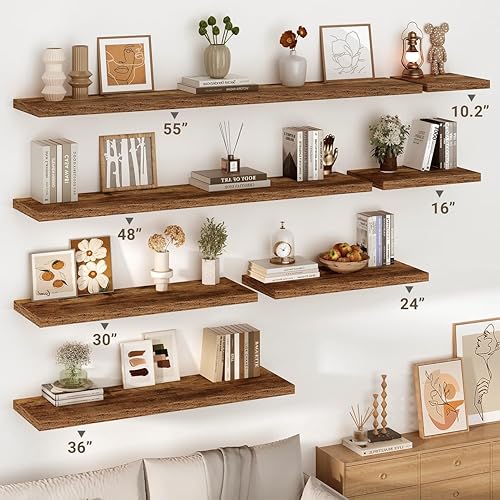 Miniatura 2 de Vivelove Estantes flotantes de 10 pulgadas de profundidad de 10 pulgadas de largo, estantes de pared de 10 x 10 pulgadas de ancho con soportes