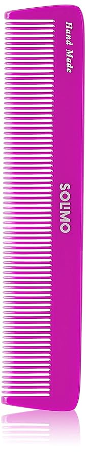 Amazon Brand - Solimo Handmade Dual Colour Fine-Tooth Comb, 19 cm x 4 cm