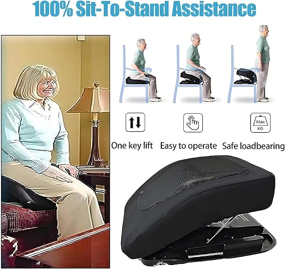 Electric Seat Assist Lifting Cushion Chair, Power Seat Assist Cushion,One-Key Operation,Support up to 300 Lbs, for Help The Elderly and Disabled Get