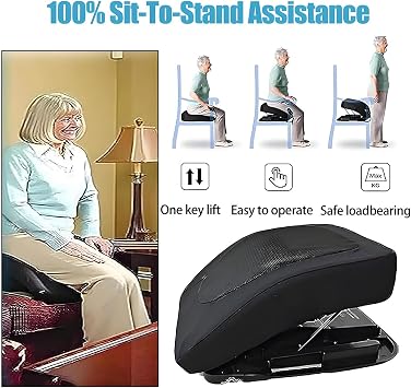 Electric Seat Assist Lifting Cushion Chair, Power Seat Assist Cushion,One-Key Operation,Support up to 300 Lbs, for Help The Elderly and Disabled Get