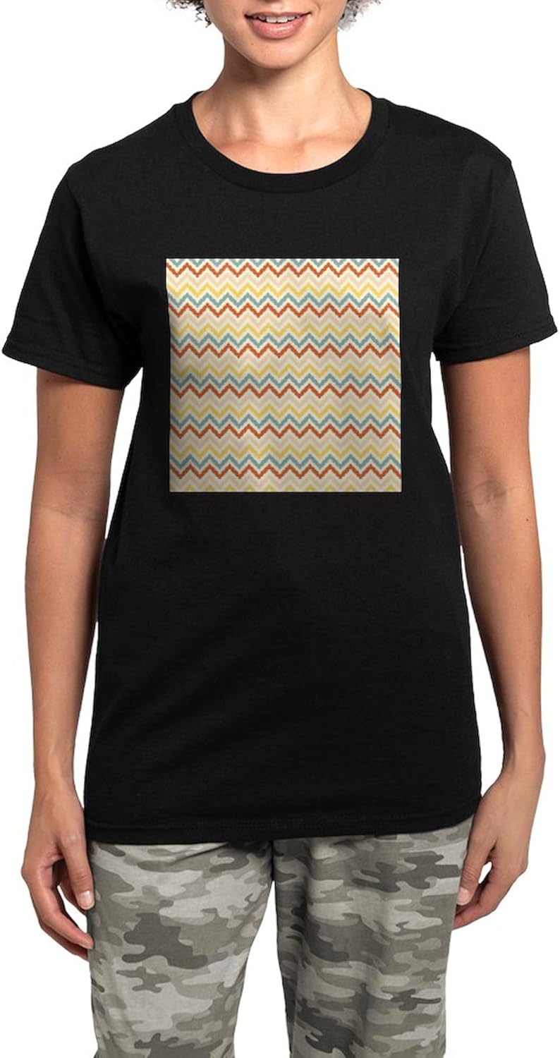 CafePress Retro Colorful Chevron Pattern Pajamas Womens Novelty PJ Sleepwear