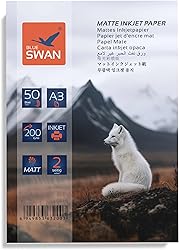 BLUE SWAN A3 Matte Photo Paper 200gsm, 50 Sheets – Double…