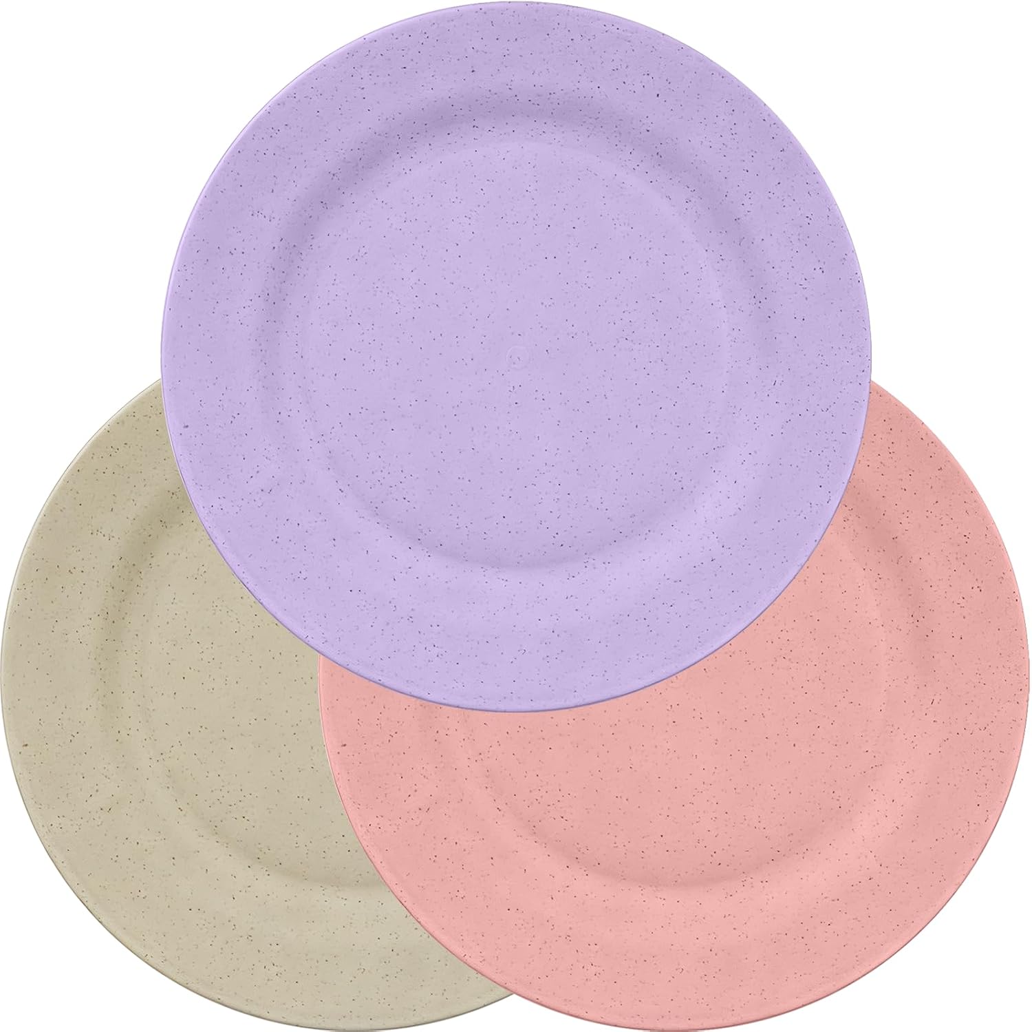 Wheat Straw Plates Set of 2, Reusable Microwave Safe Dinner Plates
