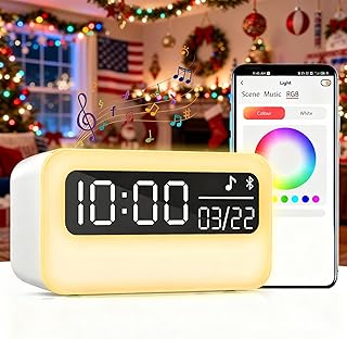 4-in-1 White Noise Sound Machine with 24 Soothing Sounds, Adjustable Night Light for Kids Adult, 4000mAh Rechargeable Bluetooth Speaker with Time Display as Chirstmas Gifts for Kids