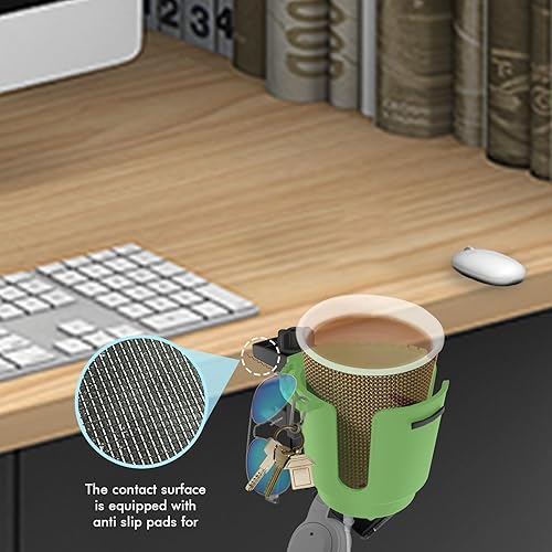 Miniatura 6 de Portavasos de escritorio mejorado 2 en 1, antiderrames para botellas de agua, sillas de ruedas, estaciones de trabajo, accesorios de escritorio para