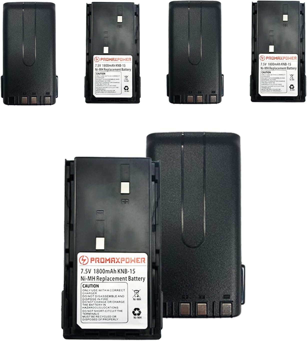PROMAXPOWER 6-Pack 1800mAh KNB-14/15/20 Battery for Kenwood TK-270 TK-2100 TK-3100 TK-3102 TK-3107 TK-360