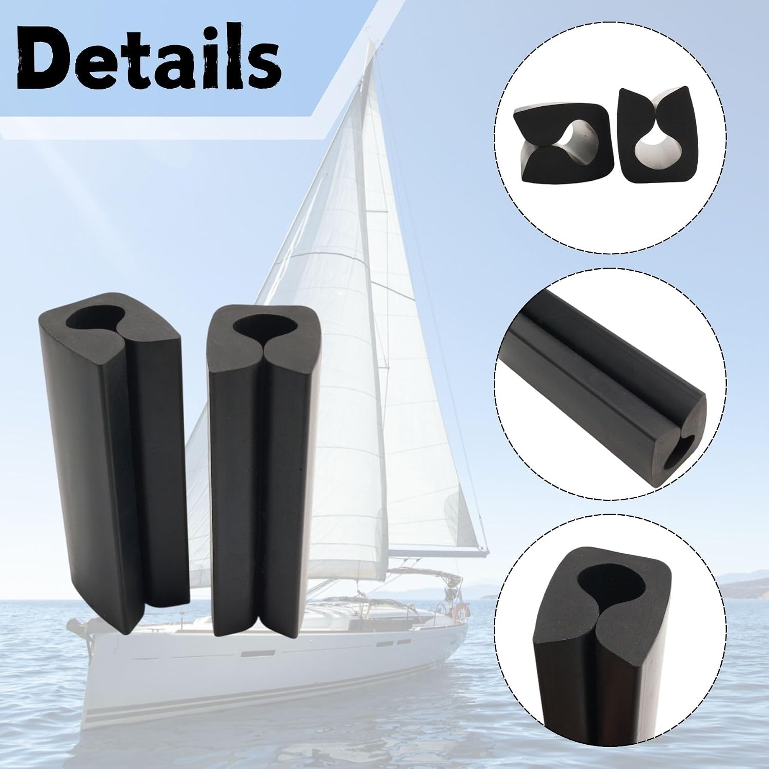 Boat Marine Transom Saver with Motor Steering Stops Locks for Yamaha Mercury Johnson Evinrude Outboard with 2 or 3 Ram Tilt Engines Rubber Black