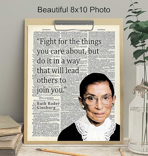 Miniatura 3 de Ruth Bader Ginsburg - Arte de pared con cita motivacional RBG, decoración del hogar, decoración de habitación para oficina, dormitorio, regalo