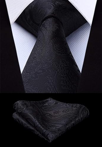 Miniatura 6 de Enlision Mens Vest Tie Set Paisley Vest and Necktie Pocket Square 3pc Formal Dress Waistcoat for Suit or Tuxedo
