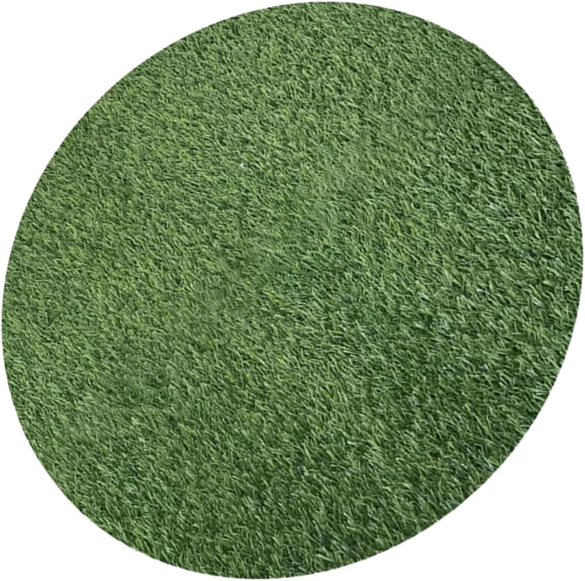 Round Fake Grass Rug for Outdoor Fake Grass Decor Mat Artificial Pad for Home