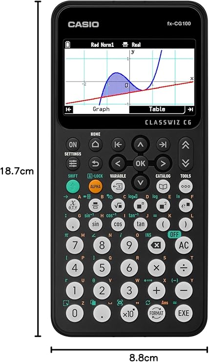Casio fx-CG100 ClassWiz Colorgraph Calculator with 3D Graph & Python | Large High-Resolution Display, Basic & Advanced Features | Great for Testing, STEM, Programming, and Advanced Professionals