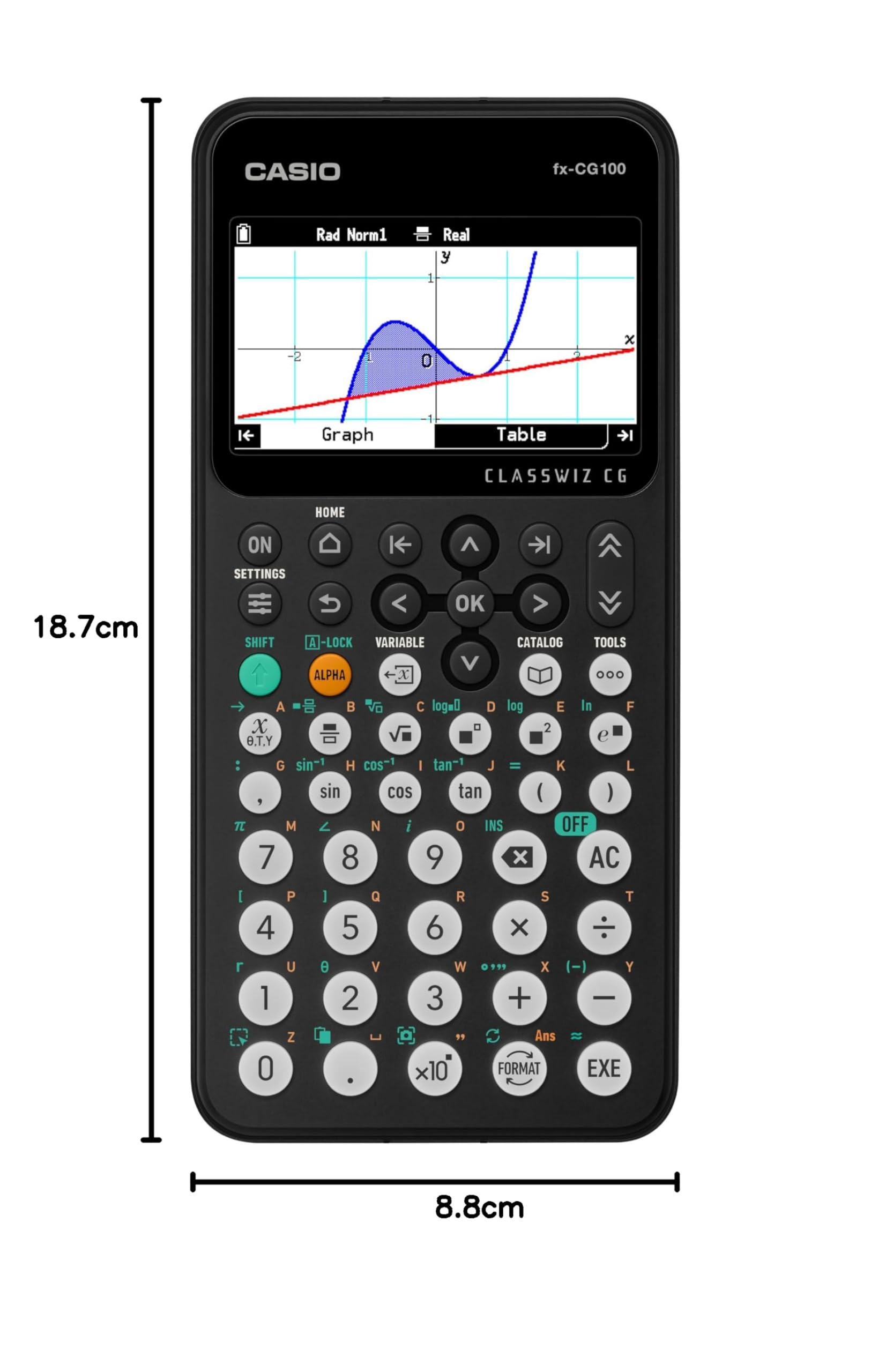 Casio fx-CG100 ClassWiz® - Calculadora gráfica a Color con gráfico 3D y Python | Pantalla Grande de Alta resolución, Funciones básicas y avanzadas | Ideal para exámenes, Stem, programación y Avanzada
