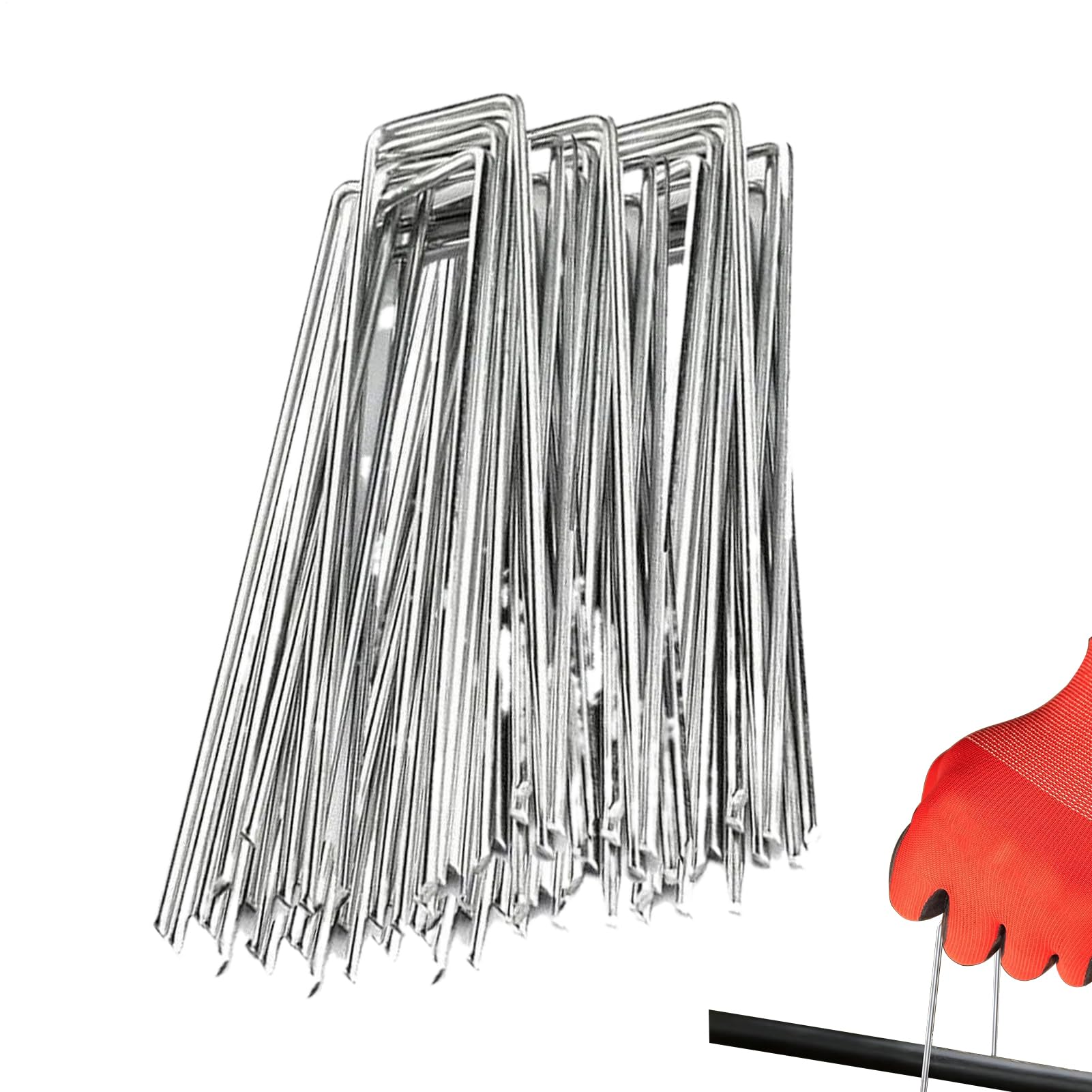 Supports de sol et piquets de clôture galvanisés de 15 cm pour bâche et paysage en lot de 50