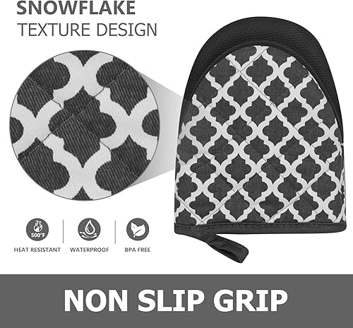 Miniatura 5 de Qulable 1 par de guantes cortos para horno, guantes de silicona para horno de cocina, resistentes al calor, 500 , mini guantes para horno con