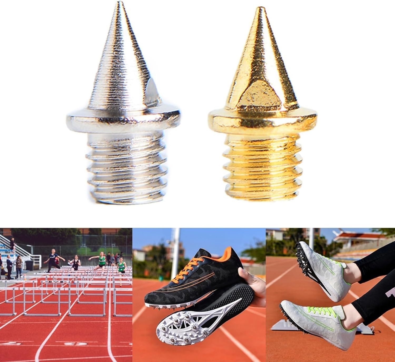 200/400pcs 1/4Inch Track Spikes Steel for Shoe Replacements Field Needle Accessories
