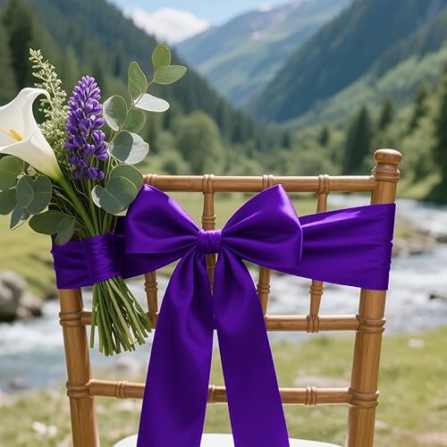 Miniatura 1143 de Cinta de satén verde esmeralda de doble cara de 1-1/2 pulgadas x 50 yardas, cinta de poliéster verde esmeralda para envolver regalos, muy adecuada