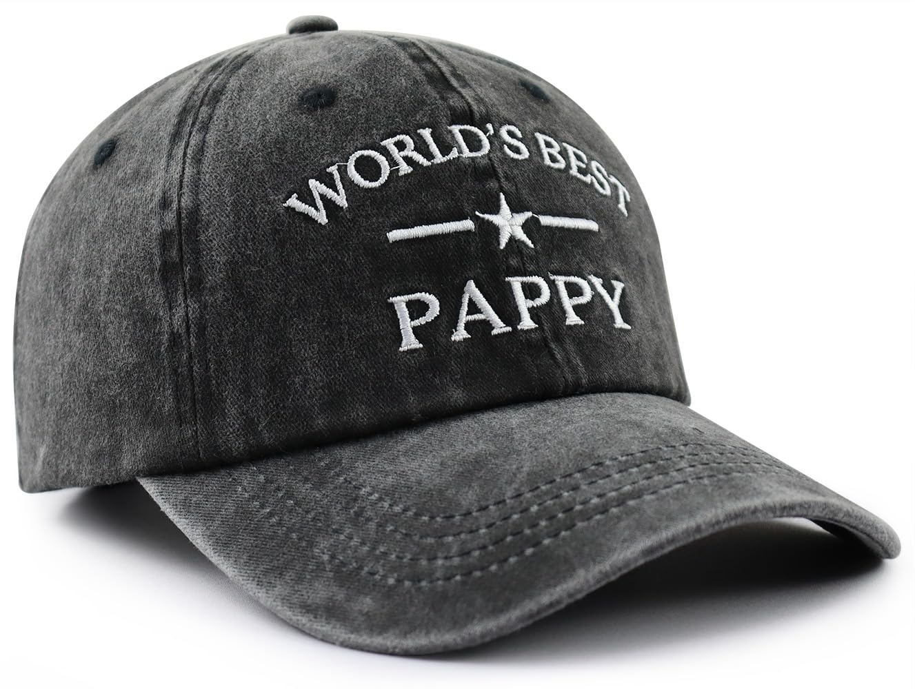 World's Best Dad Papa Pappy Grandpa Pops Papaw Hat for Men, Funny Adjustable Cotton Embroidered Father Baseball Cap