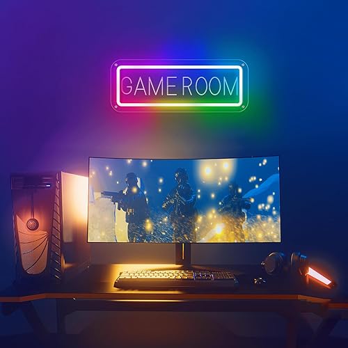 Miniatura 69 de Game Zone - Letreros de neón para decoración de habitación de jugadores, letrero de neón para decoración de pared, dormitorio, sala de juegos, Azul