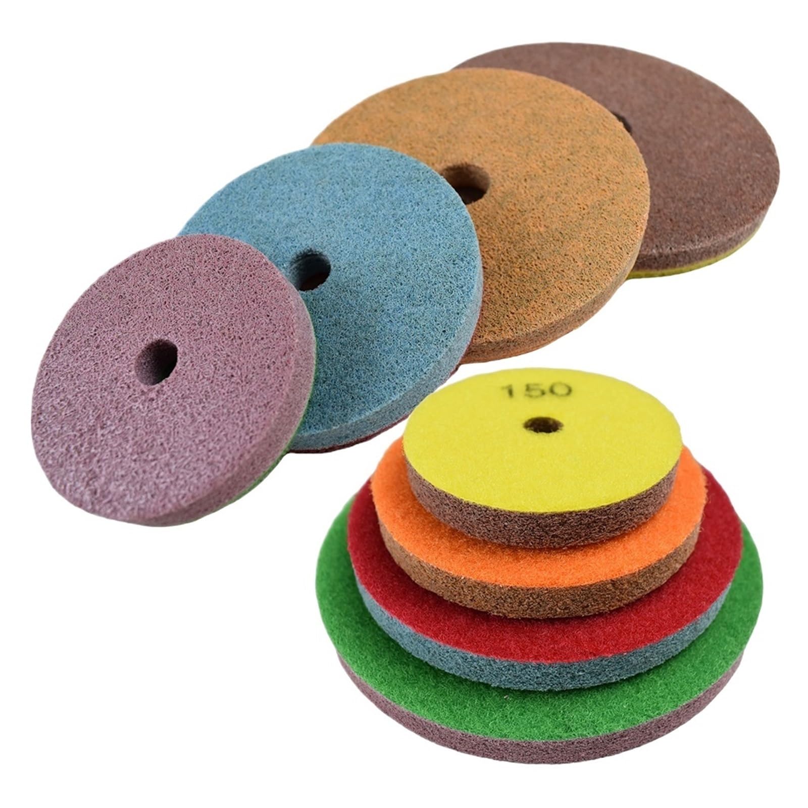 80mm-200mm 8 części/partia gąbkowe podkładki polerskie z włókna nylonowego mokre koło do marmuru metalowego kamienia czyszczenie polerowanie 3-8 Cal(2000,4 inches)