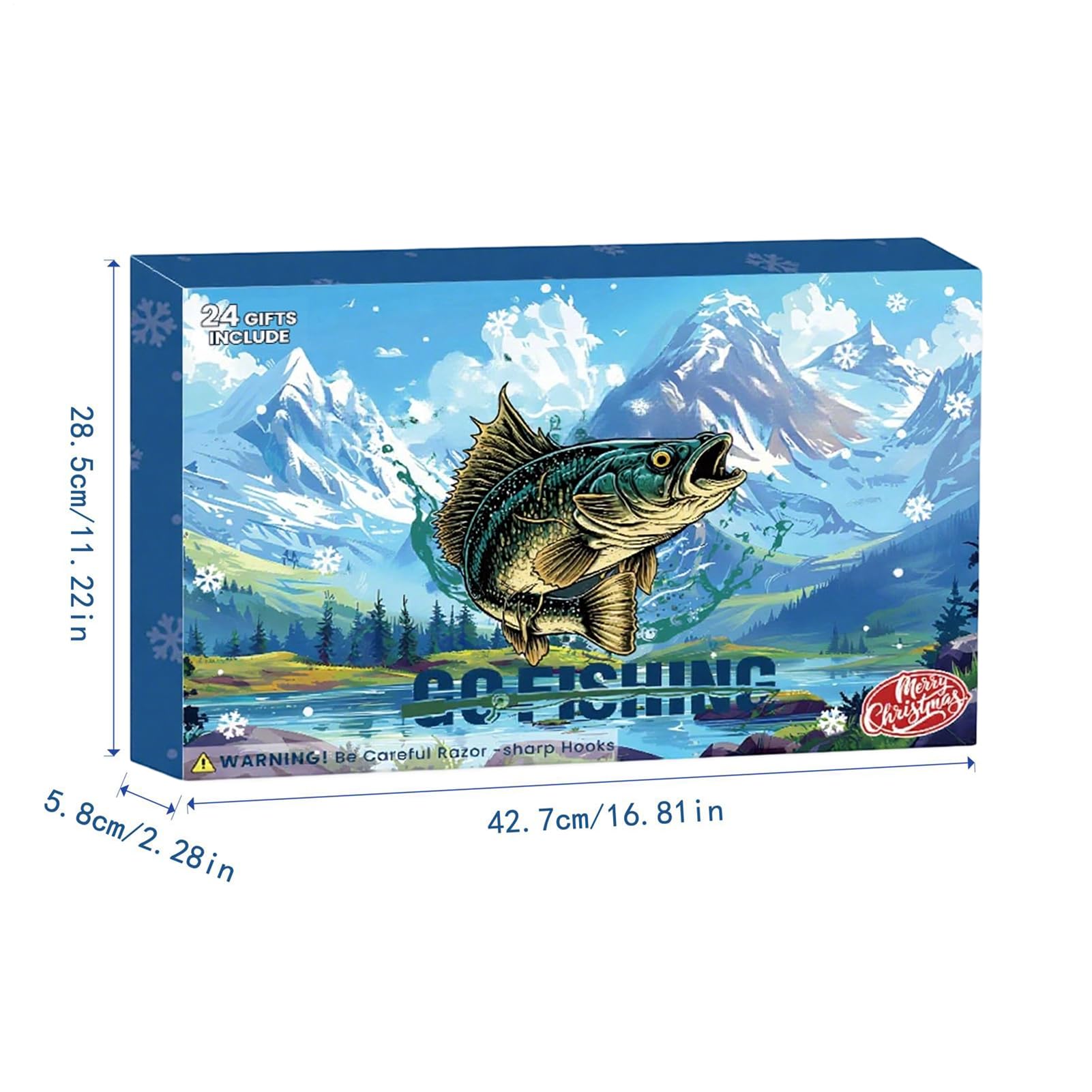 Calendario de Pesca 2025 Cuenta Atrás de Navidad Portacañas Pinza Atador | Set pesca cuenta atrás 24 días Navidad Adviento Pesquero para Papá, Esposo, Novio,