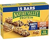 Nature Valley Protein Bars Variety Pack, Gluten Free Chewy Granola Snack Bars, 10g Protein, Peanut Butter Dark Chocolate, Salted Caramel Nut, Peanut Almond Dark Chocolate, 15 Count, 21.3 oz Box