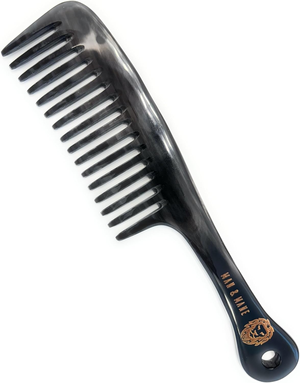 プレミアムハンドメイド100%オックスホーン帯電防止ワイドトゥースデタングリング&amp;スタイリングコーム レディース&amp;メ