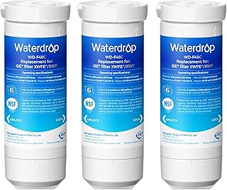 Waterdrop Water Filter Replacement for GE® XWFE®, Built-in Chip, 3 Pack