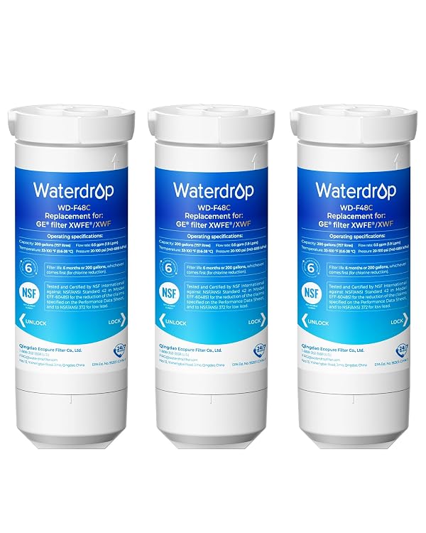 Waterdrop Water Filter Replacement for GE® XWFE®, Built-in Chip, 3 Pack by Waterdrop - Used condition - US$67.92