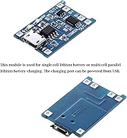 Vista 5 de Weewooday Módulo de carga Placa de carga de batería con protección de batería BMS 5v Micro USB 1a Módulo de carga de litio (40 piezas)