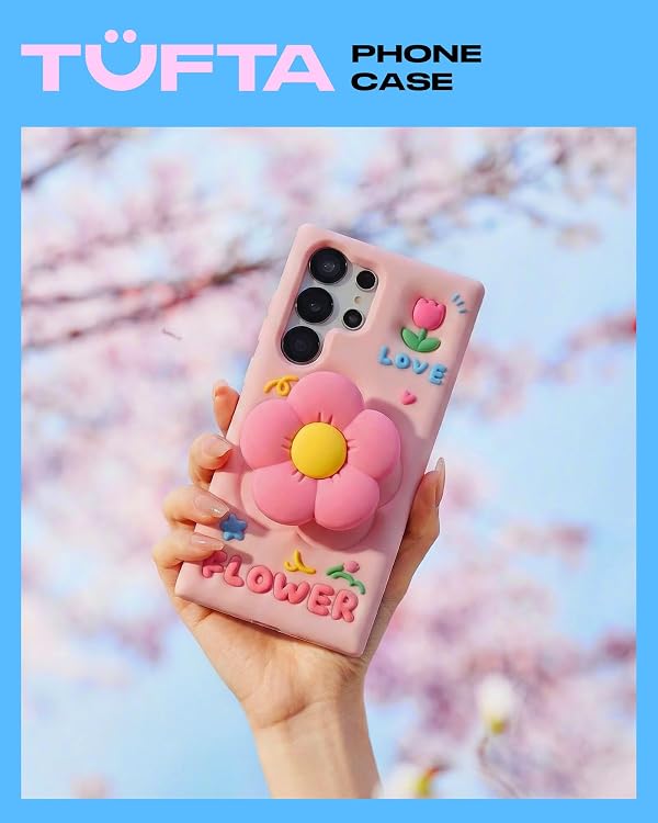TUFTA for Samsung Galaxy S24 Ultra Case, 3D Flower Pop-Up Grip for Girls by TUFTA - Used condition - Image 5