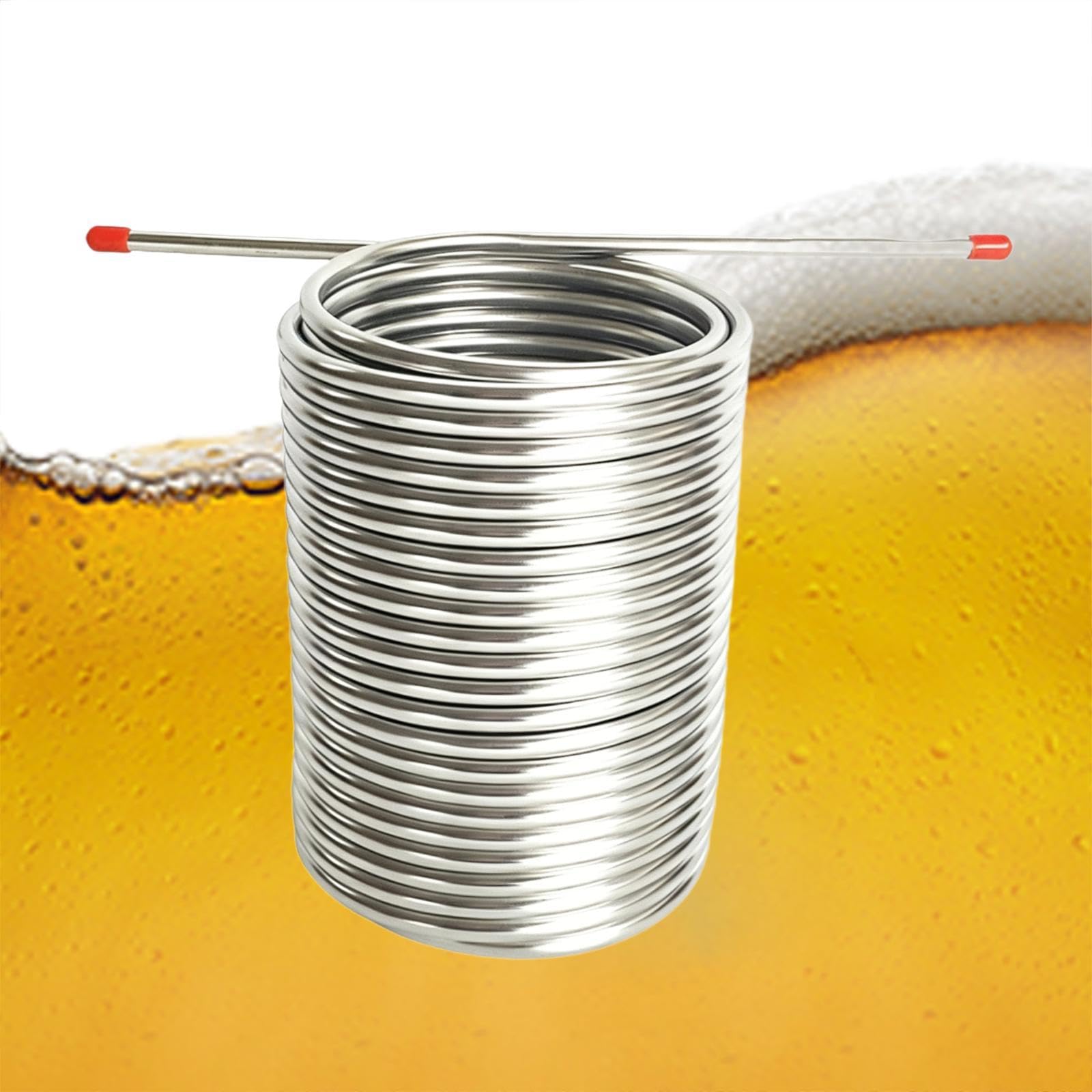 de Mosto de Serpentín Tubo en Espiral de Acero Inoxidable 304 Doble Bobina de 0.8cm para Enfriamiento y Limpieza Sencilla, Sin Conector, Individual