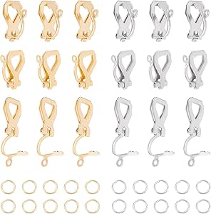 UNICRAFTALE 40 Ciondoli Connettori In Acciaio Inox 304, 5 Colori, Rettangolari 35x6x1mm, Foro 1.5mm, Per Gioielli Fai Da Te - 3