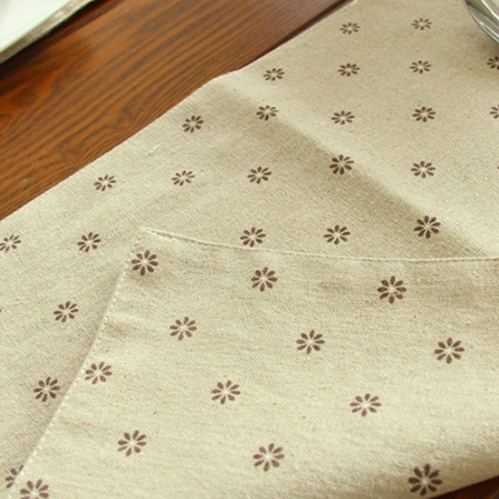 Runner Tavola In Cotone, Runner Tavola Natale Kaki Chiaro Motivo A Margherita Runner Da Cucina, 30x200CM
