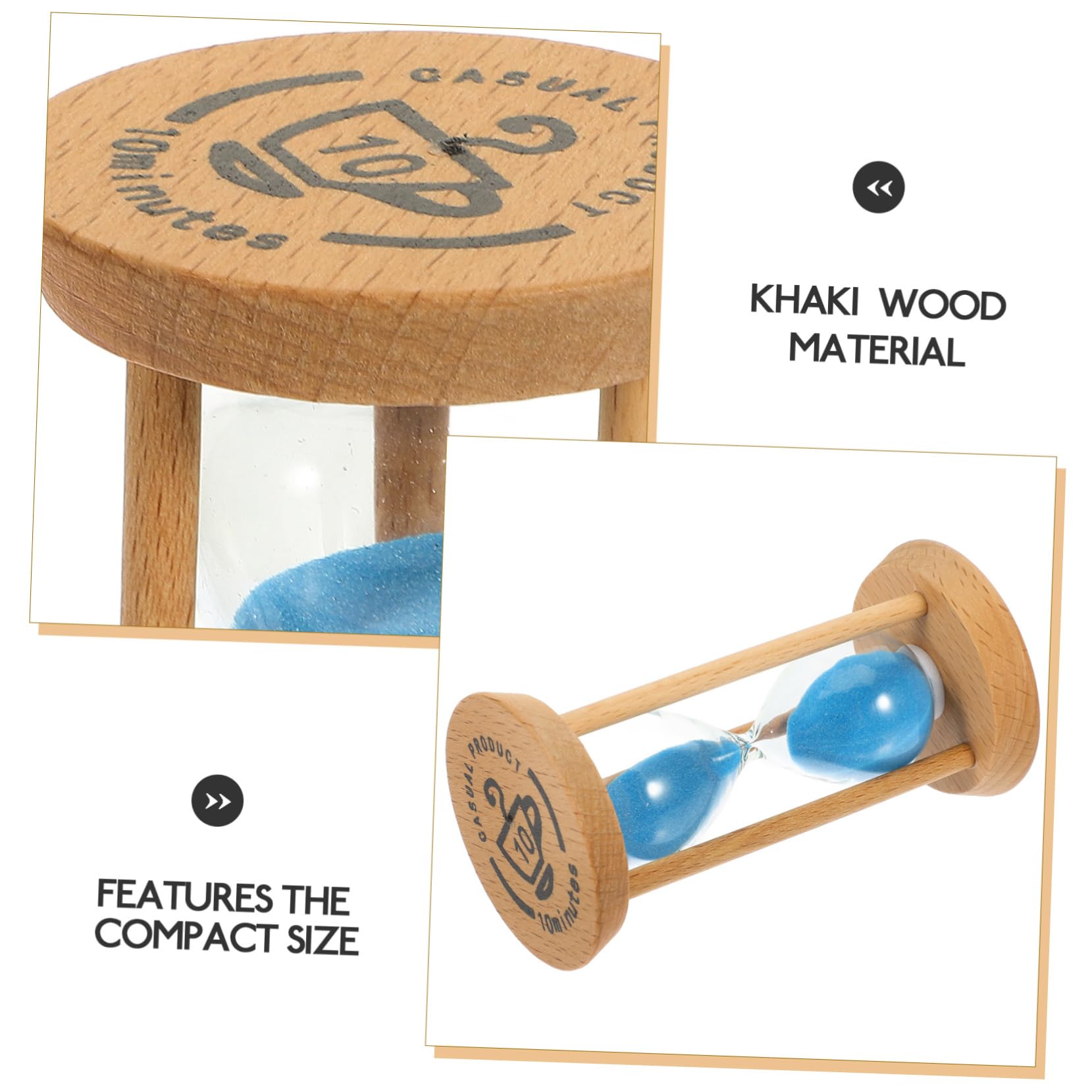 Amosfun 5 Piezas de Madera Temporizador de Cocina temporizadores Adorno de de Escritorio Temporizador de Arena para el hogar multifunción