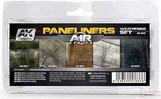 AK Interactive Air Series: Panel Liners Weathering Combo Enamel Paint Set (5 Colors) 35ml Bottle