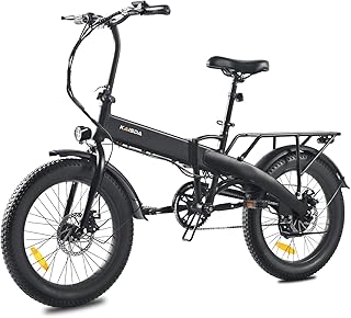 Bici Elettrica Pieghevole 20 Pollici Bicicletta Elettrica da 36V 10.4Ah, 20 * 3.0" Pneumatici Larghi fino a 60 km, Display LCD, Portapacchi posteriore, E-CityBike per Donne e Uomini Adulti