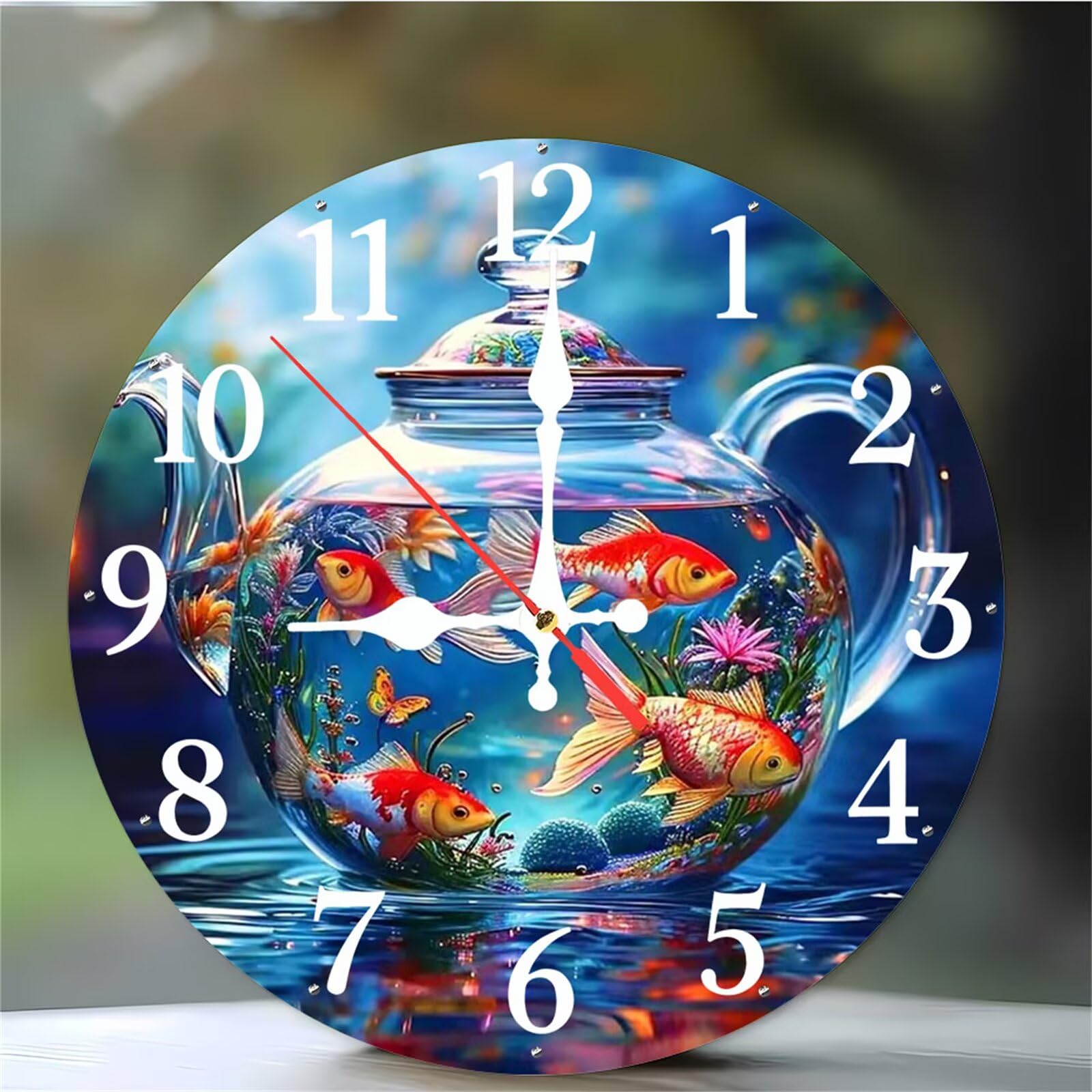 Horloge Murale Cuisine Silencieuse 12 Pouces Quartz Tarta-Carpe à thé