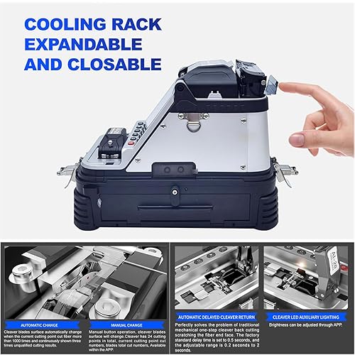 Miniatura 10 de D YEDEMC 2024 Actualización ARC Fusion Splicer Seis motores Alineación de núcleo de fibra verdadera Empalmador de fusión de fibra óptica FTTH