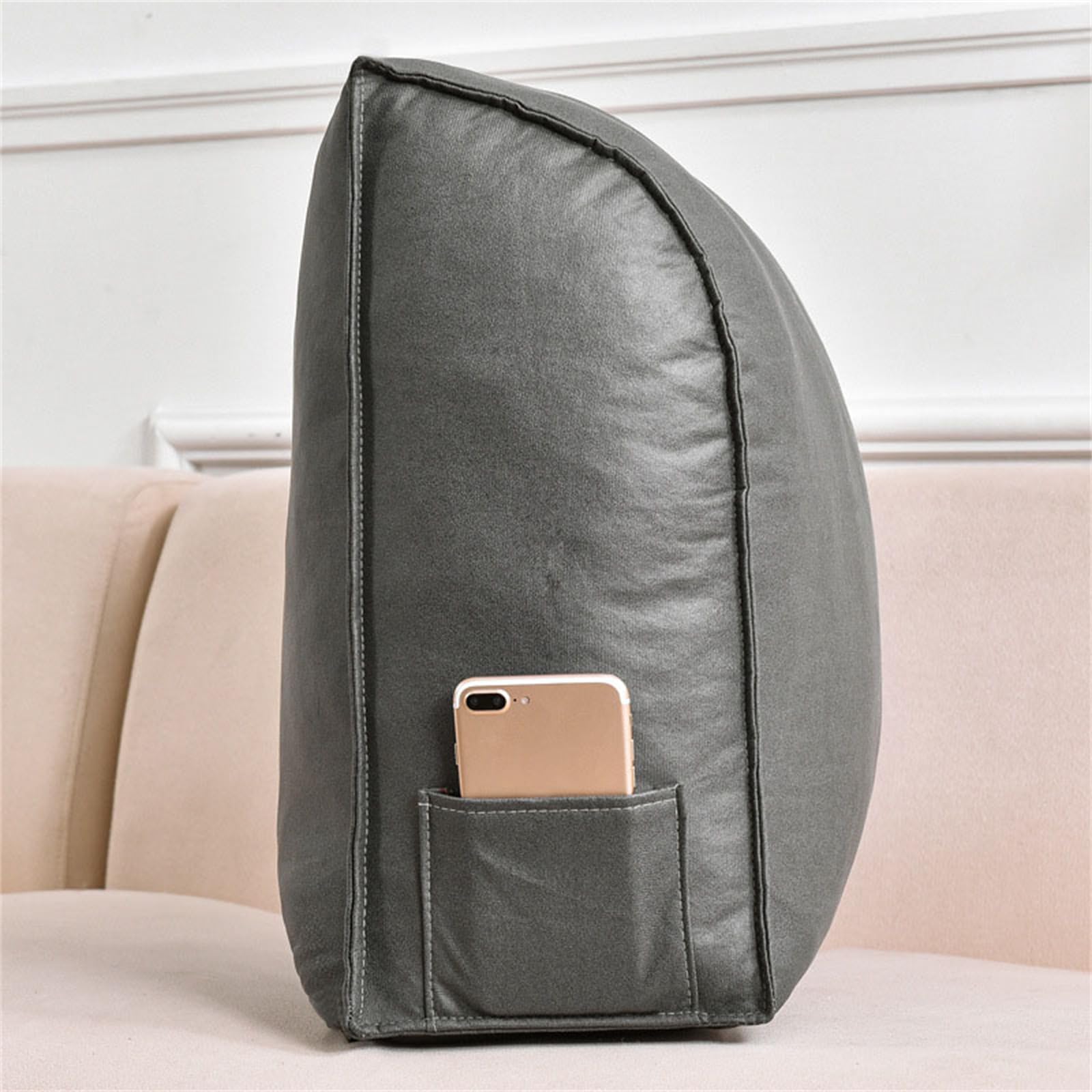 Morbuy Cojin Lectura de Respaldo para Cabecero de Cama, Respaldo Cama Suave Almohada de Lectura Cómodo Cojin Lumbar Respaldo Sofa Extraíble para Sofá, Silla (KJB Azul,60 * 20 * 45cm)