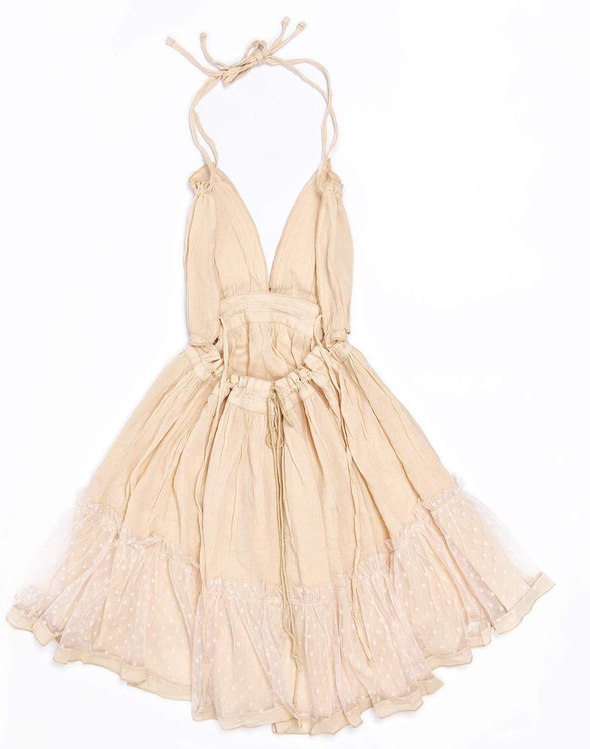 VERGOODR Women's Summer Boho Bohemian Deep V Neck Sexy Patchwork Mini Short Backless Beach Dressess - Image 6