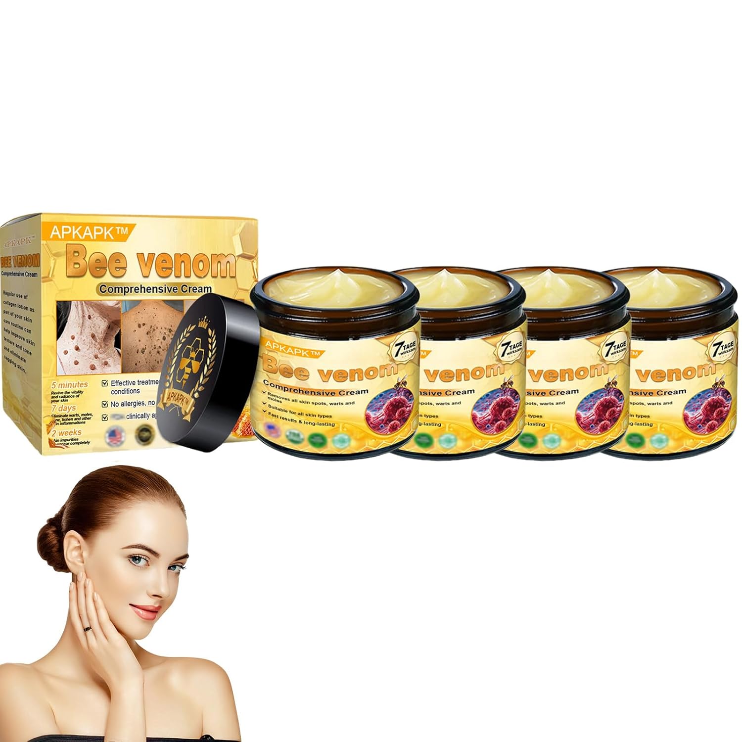 Bee venom skin cream with natural plant essences