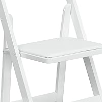 Vista 16 de Flash Furniture HERCULES Series - Silla plegable de madera blanca con asiento acolchado de vinilo
