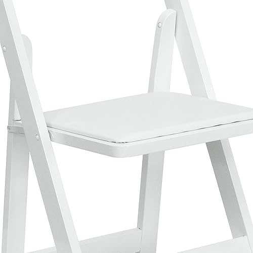 Miniatura 16 de Flash Furniture HERCULES Series - Silla plegable de madera blanca con asiento acolchado de vinilo